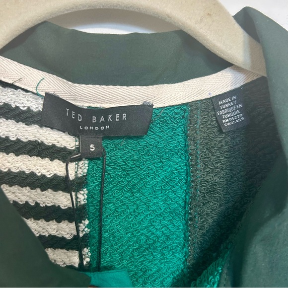NWT Ted Baker Otlyrun Striped Rugby Top Sz 5 Green - Picture 9 of 14